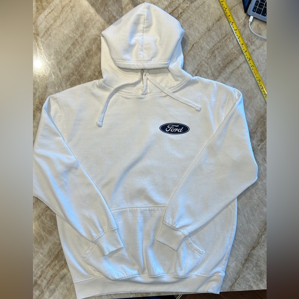 Ford Bronco Graphic Hoodie White Sz L | Ford Brand Automotive Sweatshirt